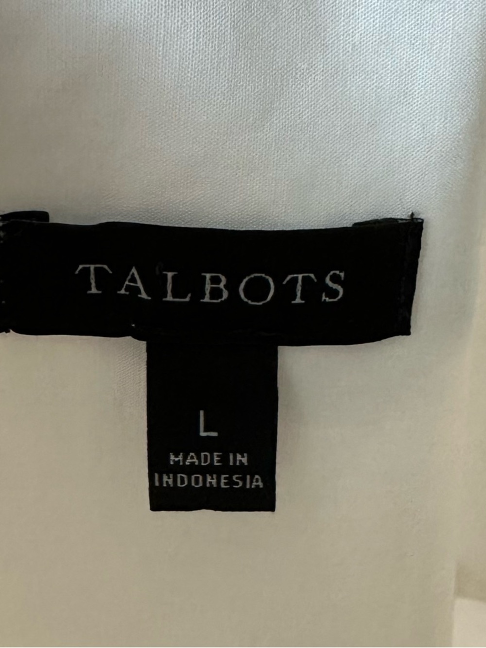 Talbots White Long-Sleeve Women’s Popover Partial Button Down Blouse -L - Picture 4 of 5
